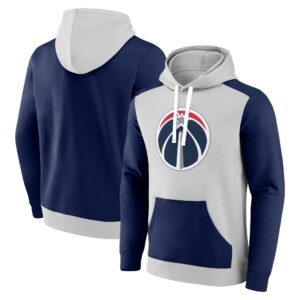 Men's Fanatics Gray/Navy Washington Wizards Arctic Colorblock Pullover Hoodie