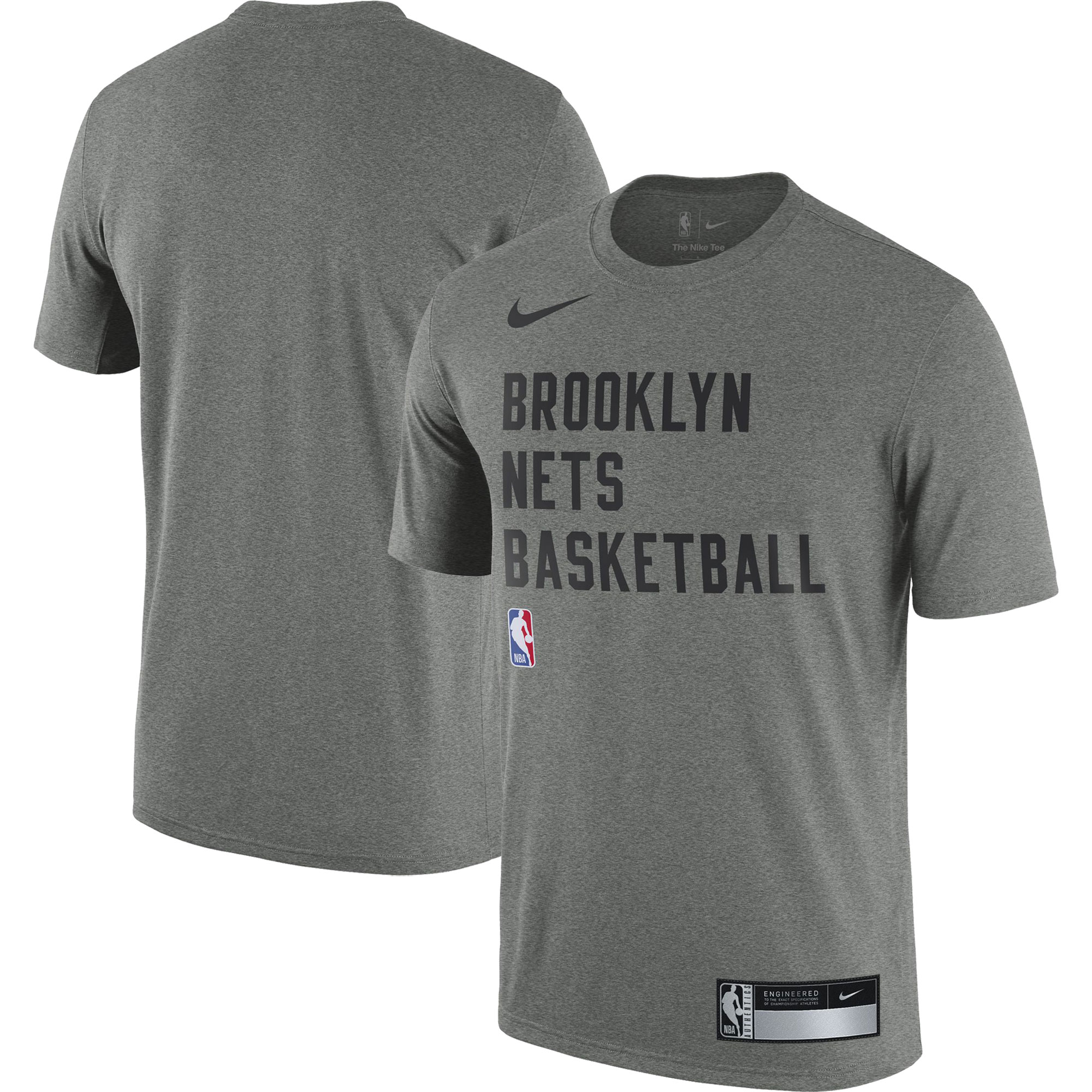 Men's Nike Heather Gray Brooklyn Nets 2023/24 Sideline Legend Performance Practice T-Shirt