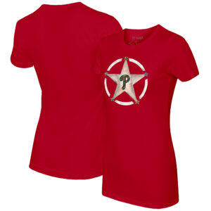 Women's Tiny Turnip Red Philadelphia Phillies Military Star T-Shirt