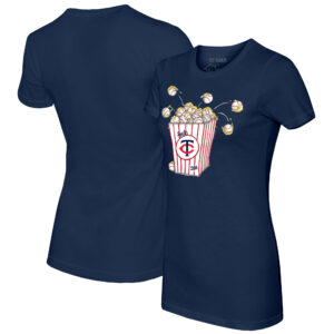Women's Tiny Turnip Navy Minnesota Twins Popcorn T-Shirt