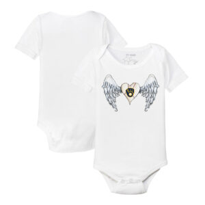 Infant Tiny Turnip White Milwaukee Brewers Angel Wings Bodysuit