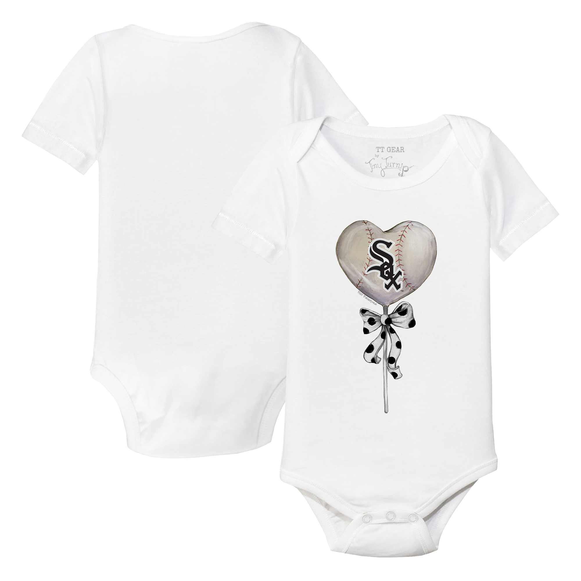 Infant Tiny Turnip White Chicago White Sox Heart Lolly Bodysuit