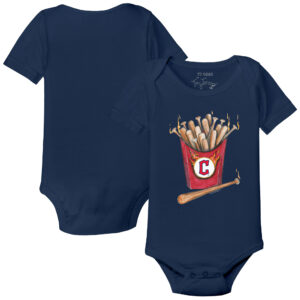 Infant Tiny Turnip Navy Cleveland Guardians Hot Bats Bodysuit
