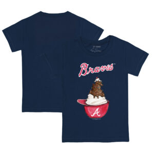 Infant Tiny Turnip Navy Atlanta Braves Sundae Helmet T-Shirt