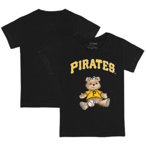 Toddler Tiny Turnip Black Pittsburgh Pirates Girl Teddy T-Shirt