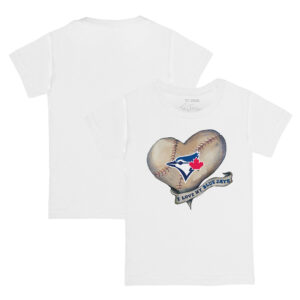 Youth Tiny Turnip White Toronto Blue Jays Heart Banner T-Shirt