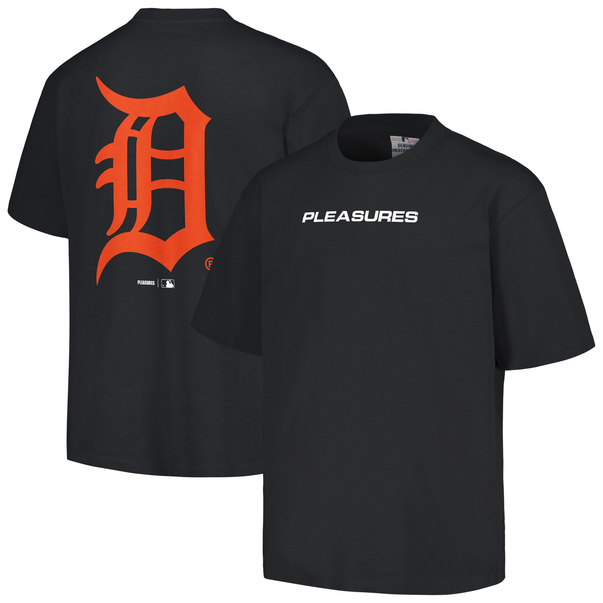Men's PLEASURES Black Detroit Tigers Ballpark T-Shirt