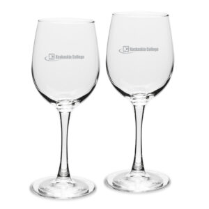 Kaskaskia College Blue Devils 12oz. Two-Piece Traditional White Wine Glass Set