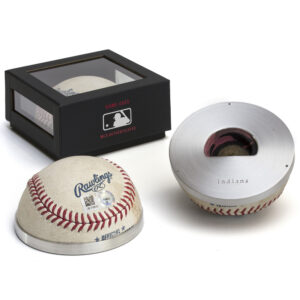 Tokens & Icons Cleveland Indians Game-Used Half Baseball Bottle Opener