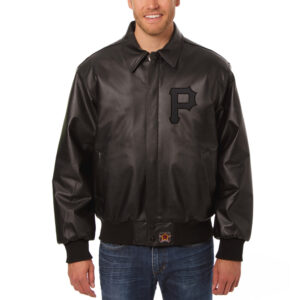 Men's JH Design Black Pittsburgh Pirates Tonal Leather Jacket