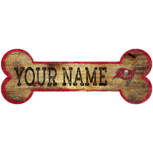Tampa Bay Buccaneers 12" x 6" Personalized Dog Bone Sign