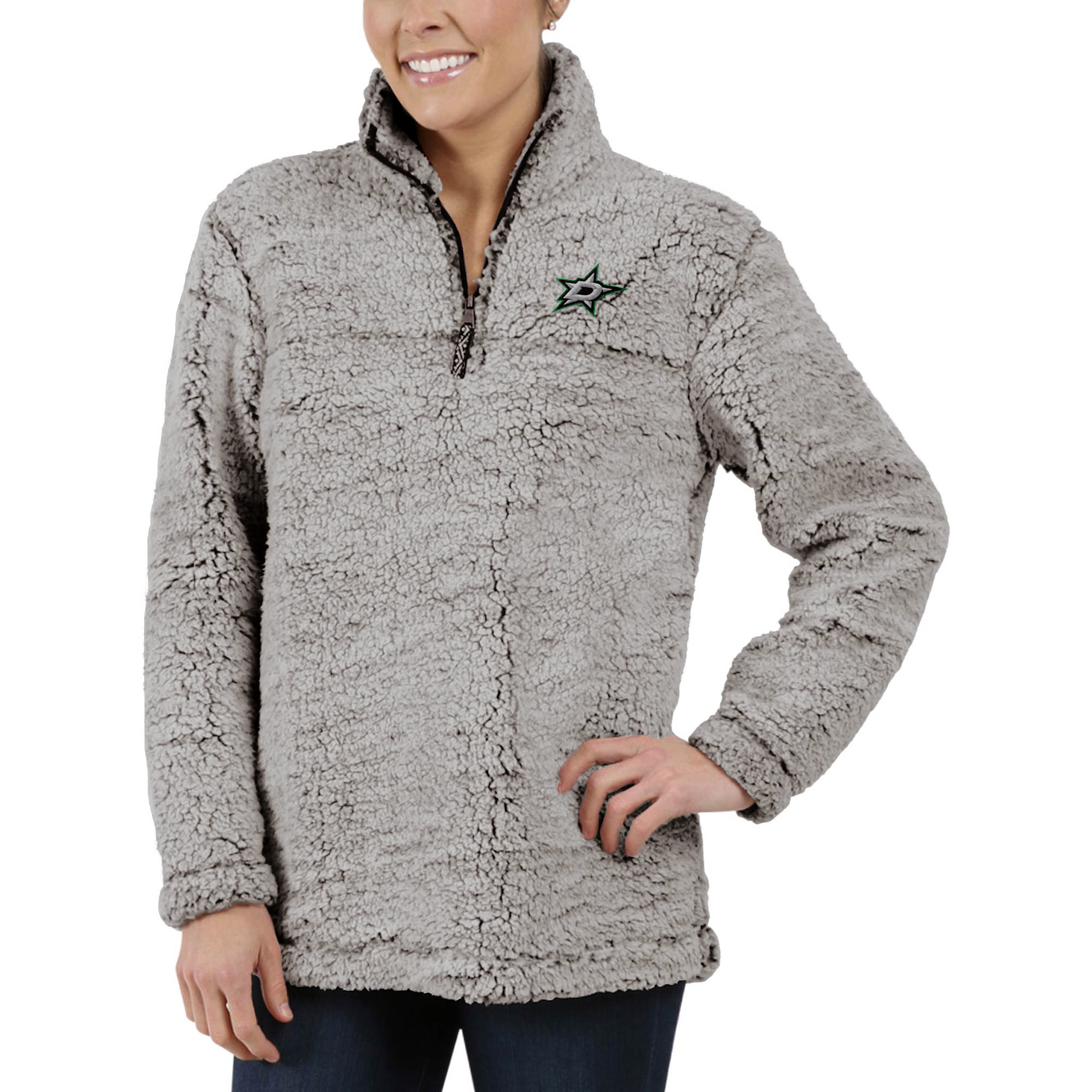 Women's G-III 4Her by Carl Banks Gray Dallas Stars Sherpa Quarter-Zip Pullover Jacket - Image 10