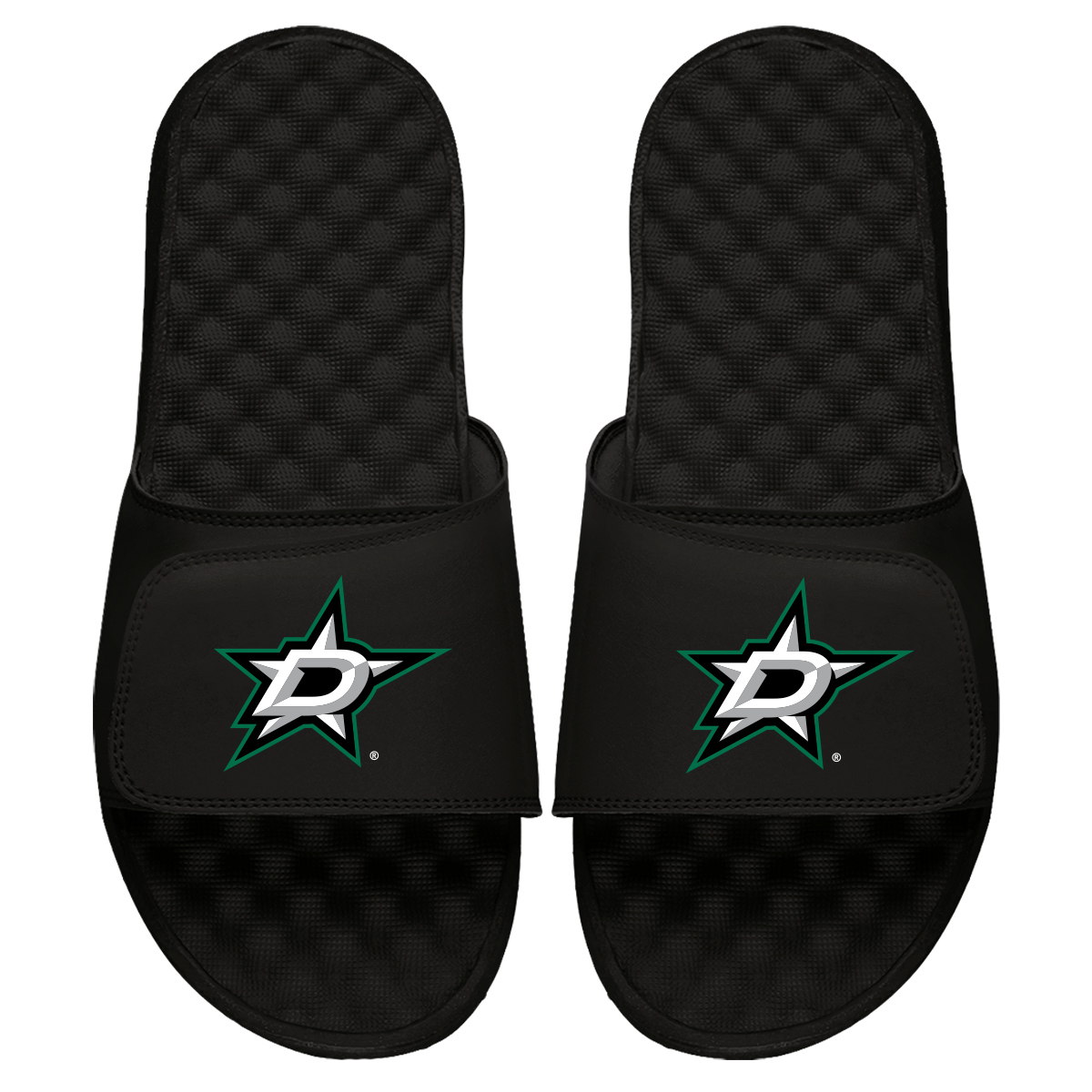 Youth ISlide Black Dallas Stars Primary Logo Slide Sandals
