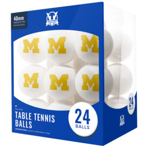 Michigan Wolverines 24-Count Logo Table Tennis Balls