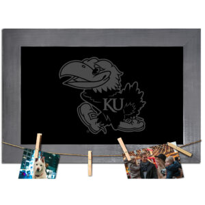 Kansas Jayhawks 11" x 19" Blank Chalkboard with Frame & Clothespins Sign