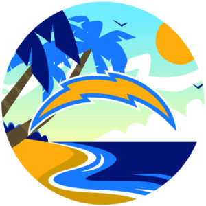 Los Angeles Chargers 12" Landscape Circle Sign