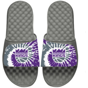 Youth ISlide Gray Sacramento Kings Tie Dye Slide Sandals