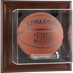 Los Angeles Lakers Brown Framed Wall-Mountable 2020 NBA Finals Champions Logo Basketball Display Case