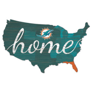 Miami Dolphins 18'' x 18'' USA Shape Cutout Sign