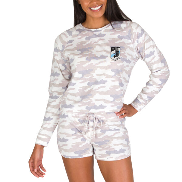 Women's Concepts Sport Camo Minnesota United FC Encounter Long Sleeve Top & Shorts Set