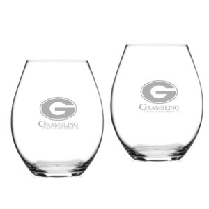 Grambling Tigers 2-Piece 20oz. Riedel Stemless Wine Glass Set