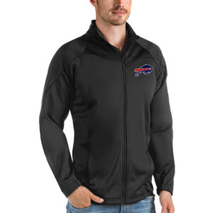 Men's Antigua Black Buffalo Bills Links Full-Zip Golf Jacket