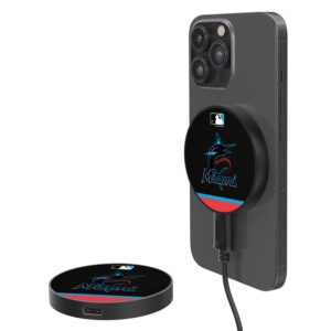 Miami Marlins 10-Watt Stripe Design Wireless Magnetic Charger