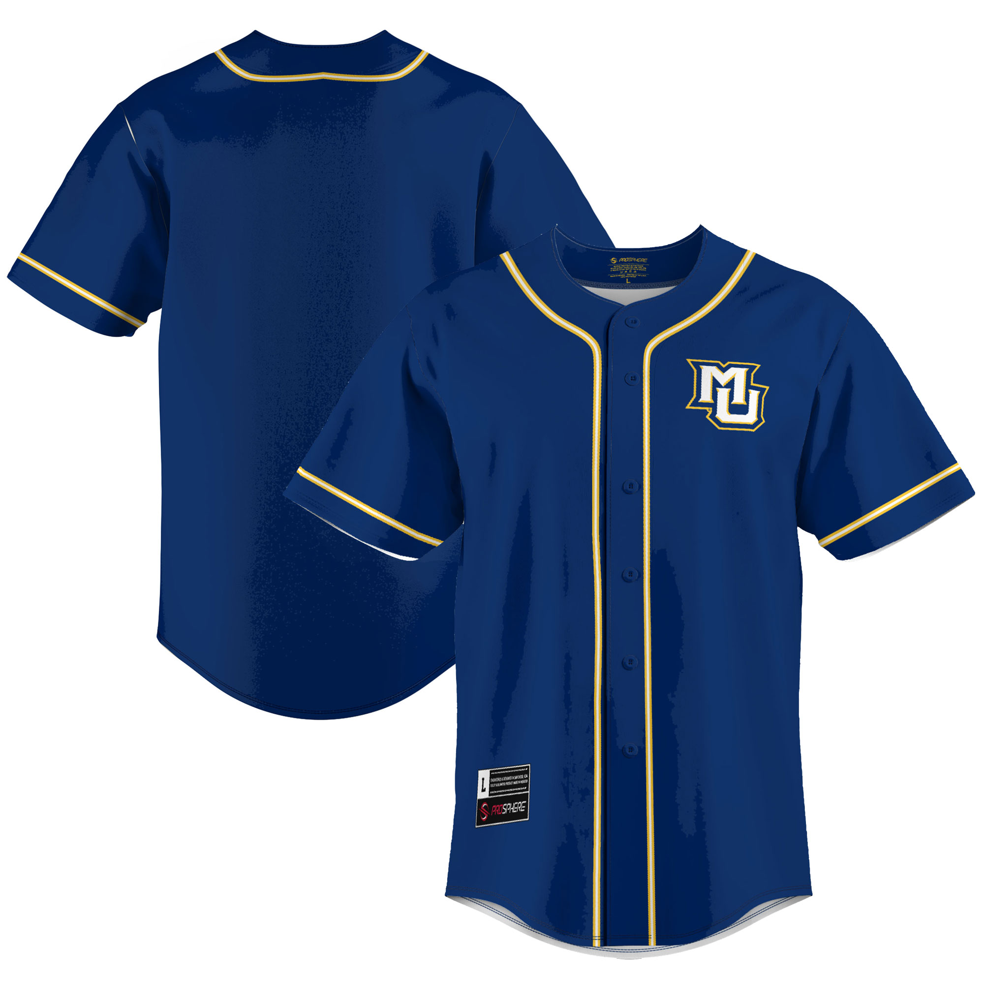 Men's GameDay Greats Blue Marquette Golden Eagles Lightweight Baseball Jersey - Image 5
