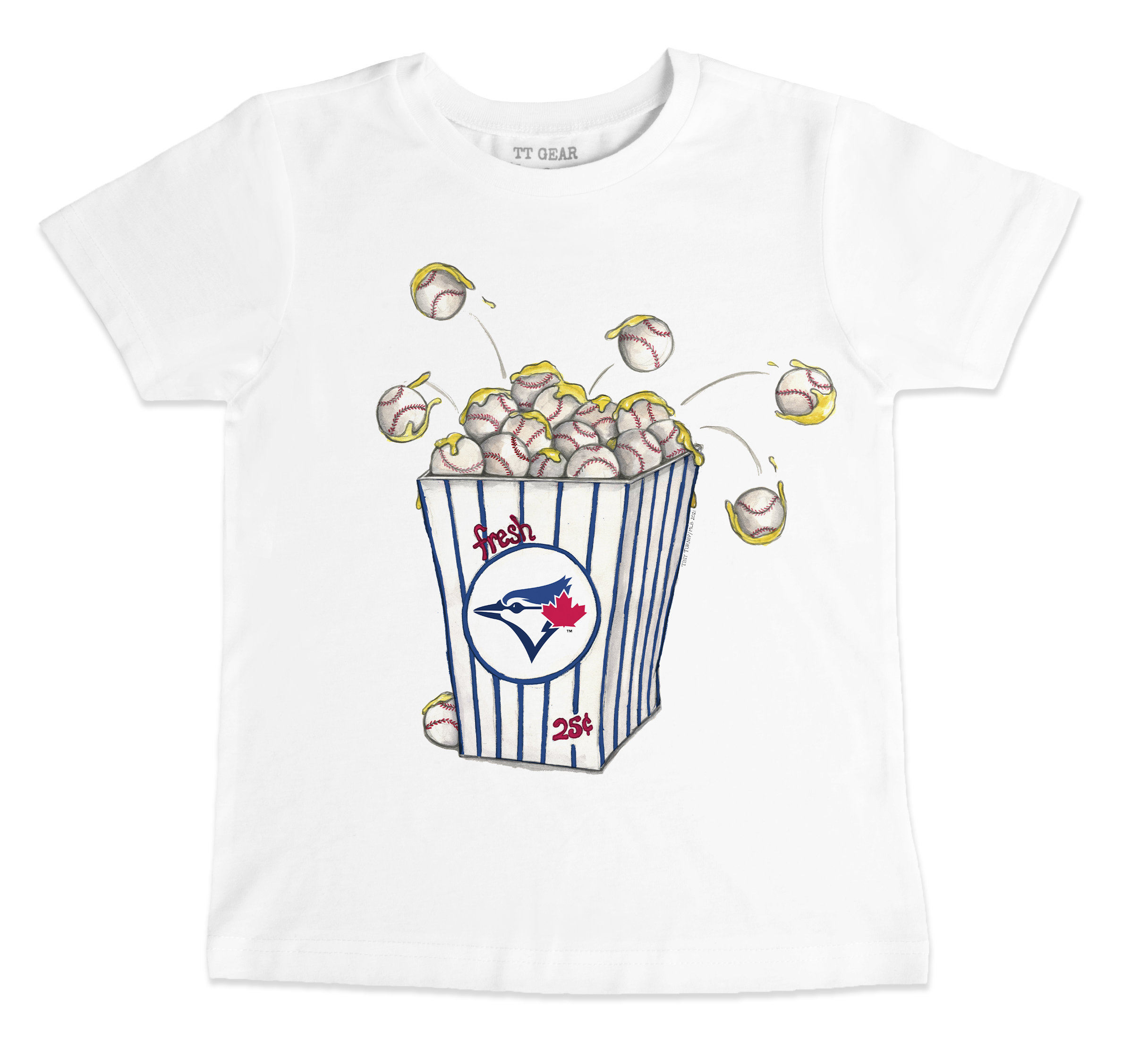 Infant Tiny Turnip White Toronto Blue Jays Popcorn T-Shirt