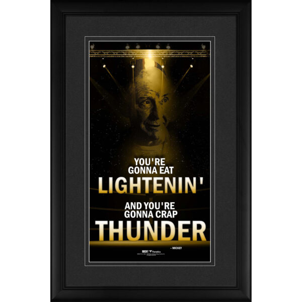 Mickey Goldmill Rocky Framed 10'' x 18'' ''You're Gonna Eat Lightning'' Movie Quote Pano