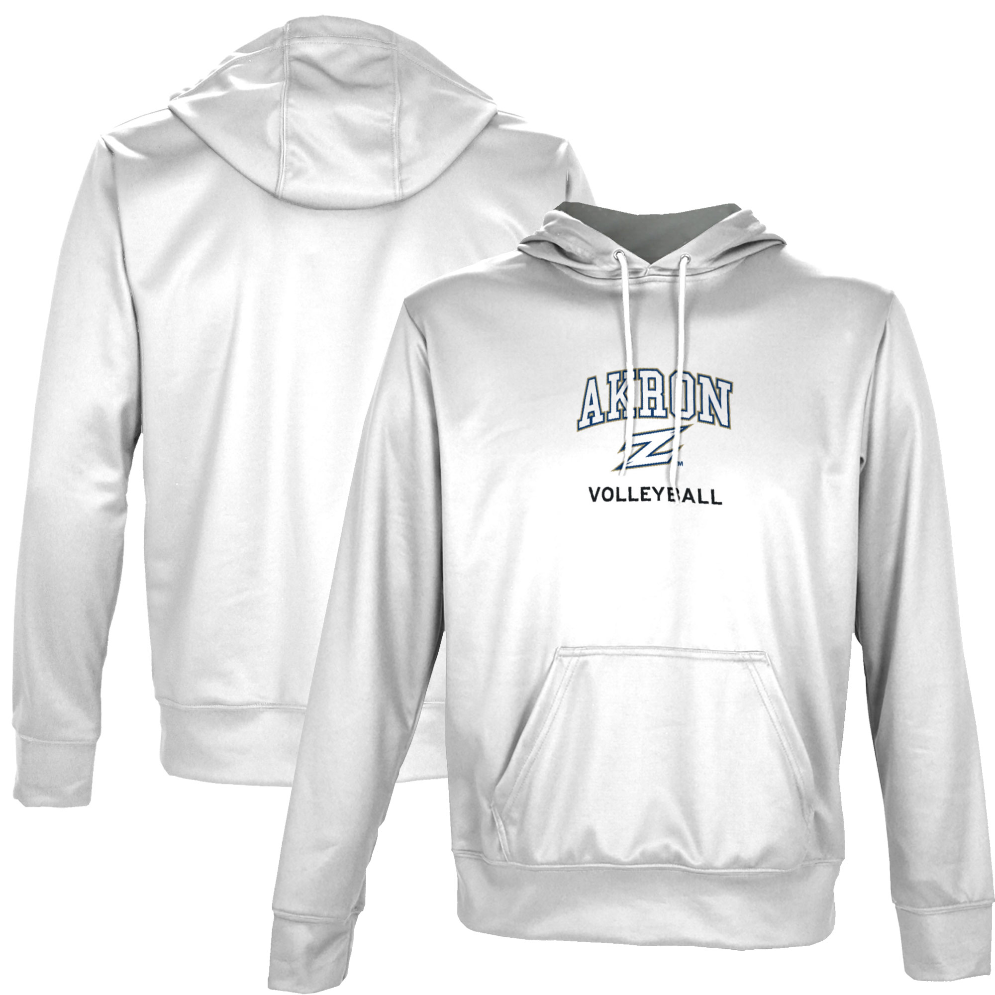 Youth ProSphere White Akron Zips Volleyball Pullover Hoodie