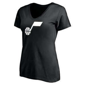 Women's Black Utah Jazz Primary Team Logo V-Neck T-Shirt