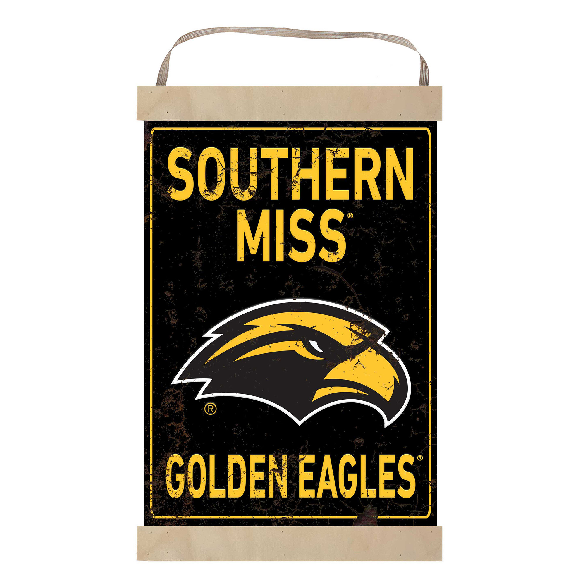 Southern Miss Golden Eagles Faux Rust Banner Sign