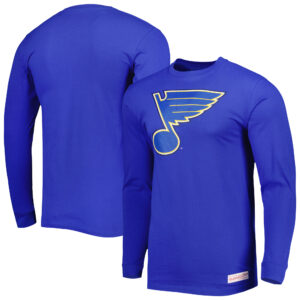 Men's Mitchell & Ness Blue St. Louis Blues Logo Long Sleeve T-Shirt