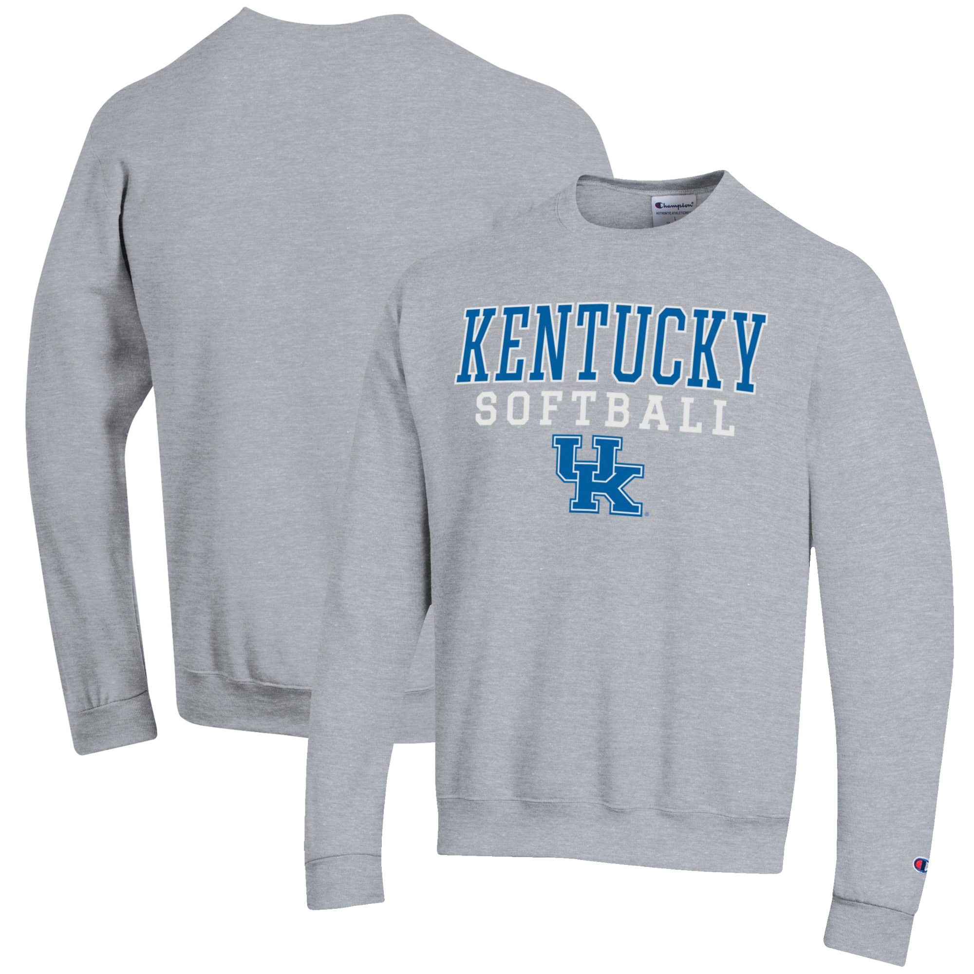 Men's Champion Gray Kentucky Wildcats Softball Stack Pullover Crewneck Sweatshirt - Image 5