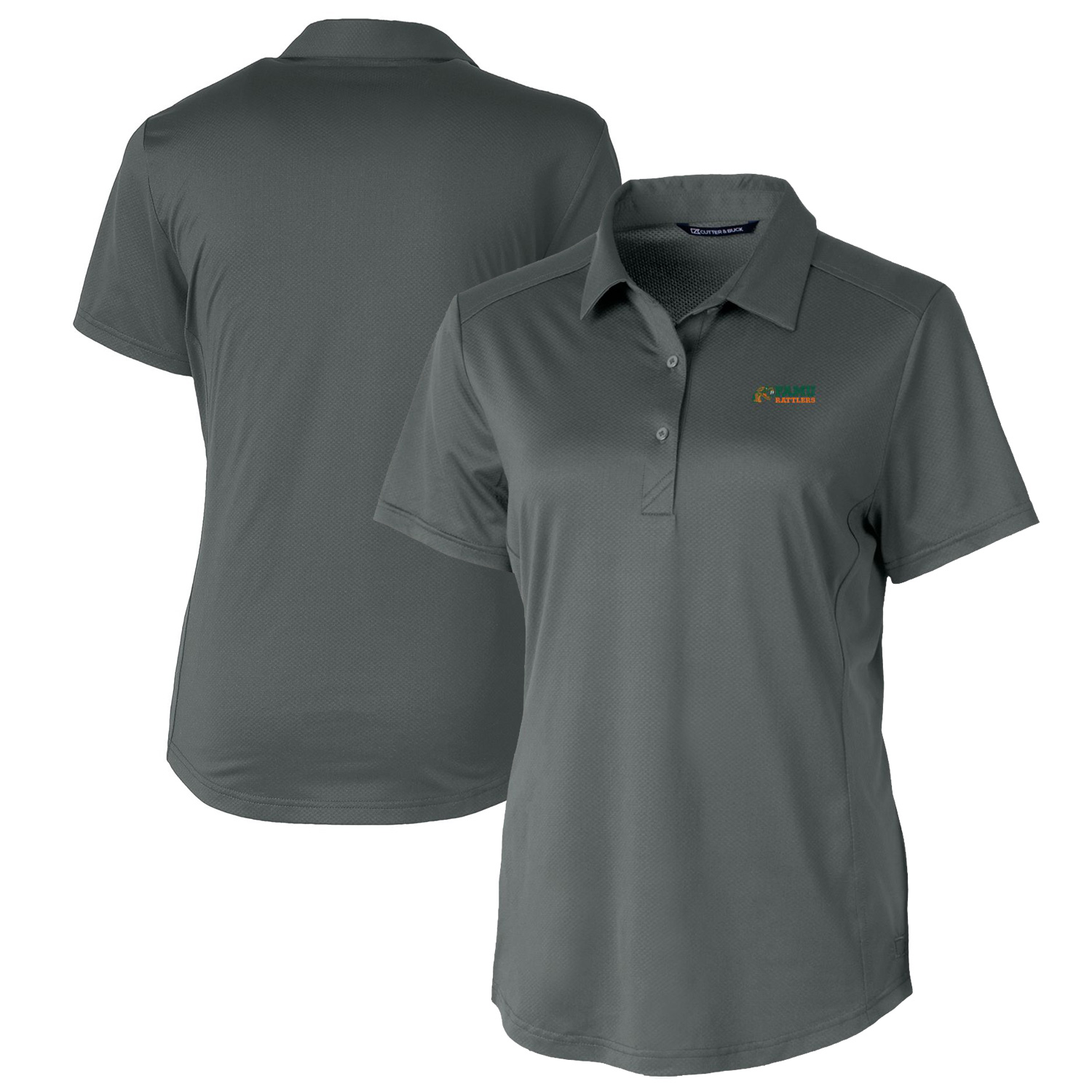 Women's Cutter & Buck Gray Florida A&M Rattlers Prospect Textured Stretch Polo