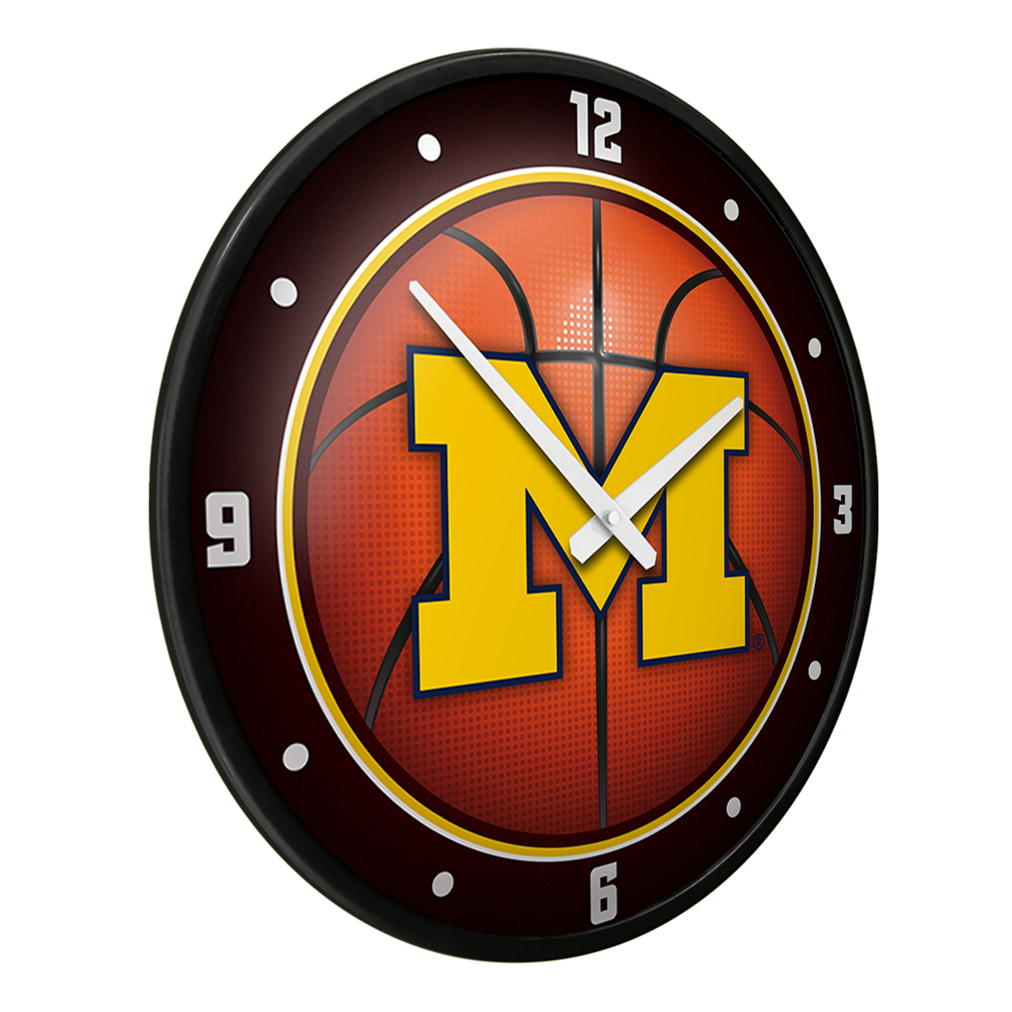 Orange Michigan Wolverines Basketball Modern Disc Wall Clock - Image 8