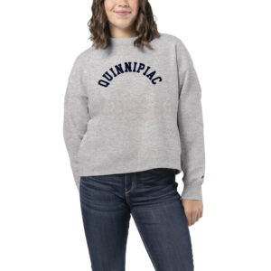 Women's League Collegiate Wear Heather Gray Quinnipiac Bobcats 1636 Boxy Sweatshirt