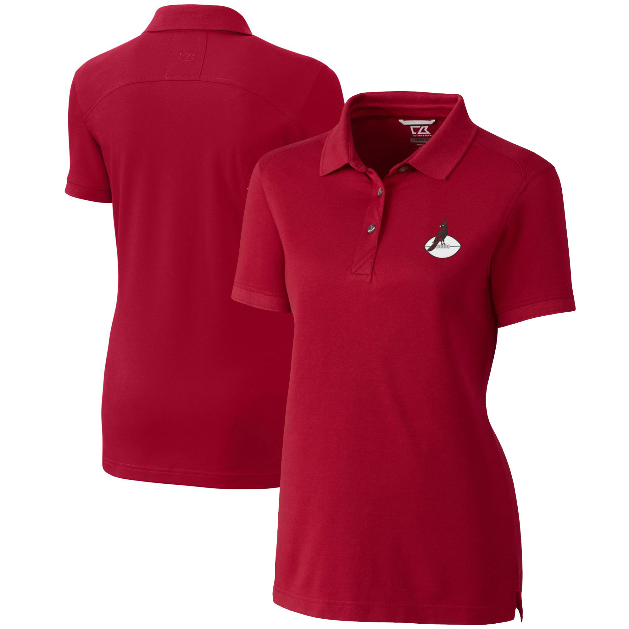 Women's Cutter & Buck Cardinal Arizona Cardinals Throwback Logo Advantage Tri-Blend Pique Polo
