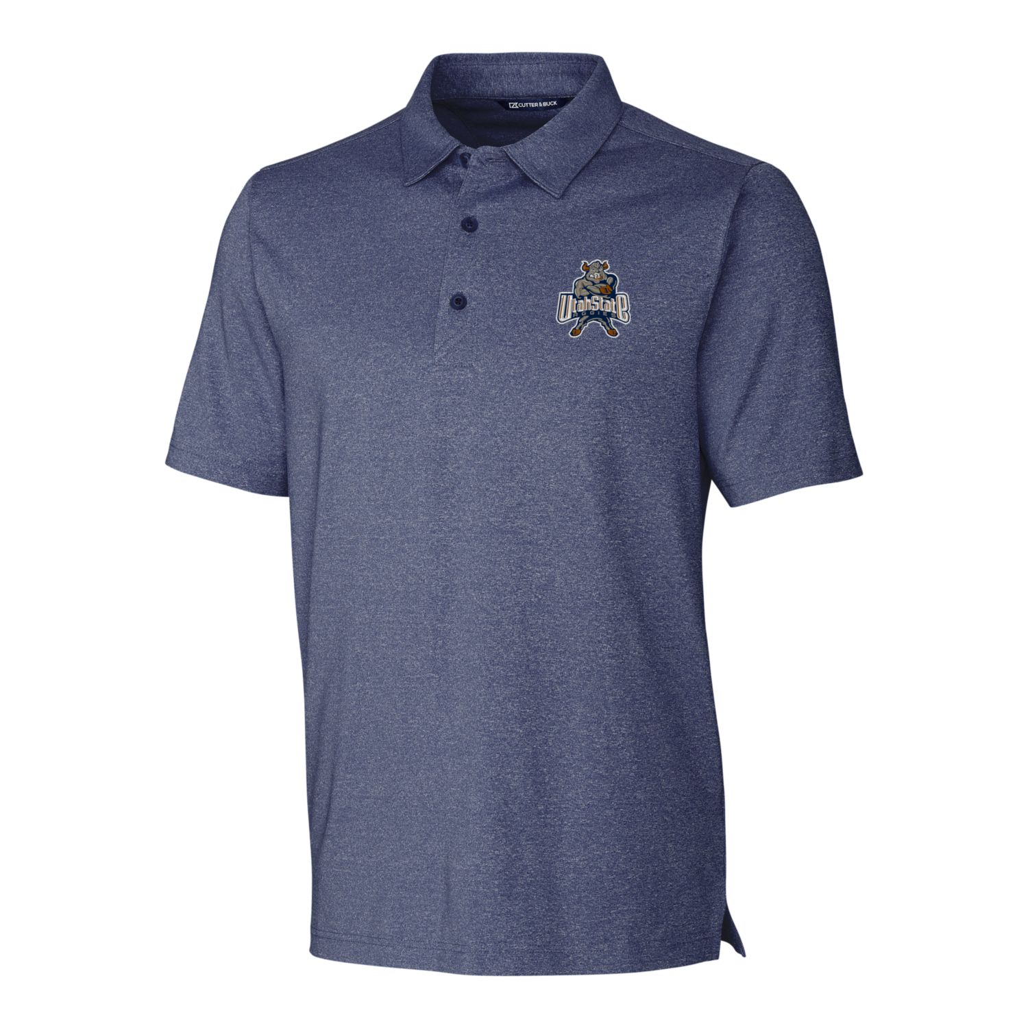 Men's Cutter & Buck Heather Blue Utah State Aggies Forge Stretch Polo - Image 3