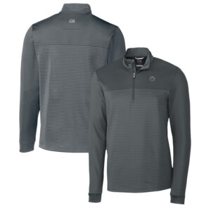 Men's Cutter & Buck Steel Cincinnati Bearcats Traverse Stripe Quarter-Zip Pullover Top