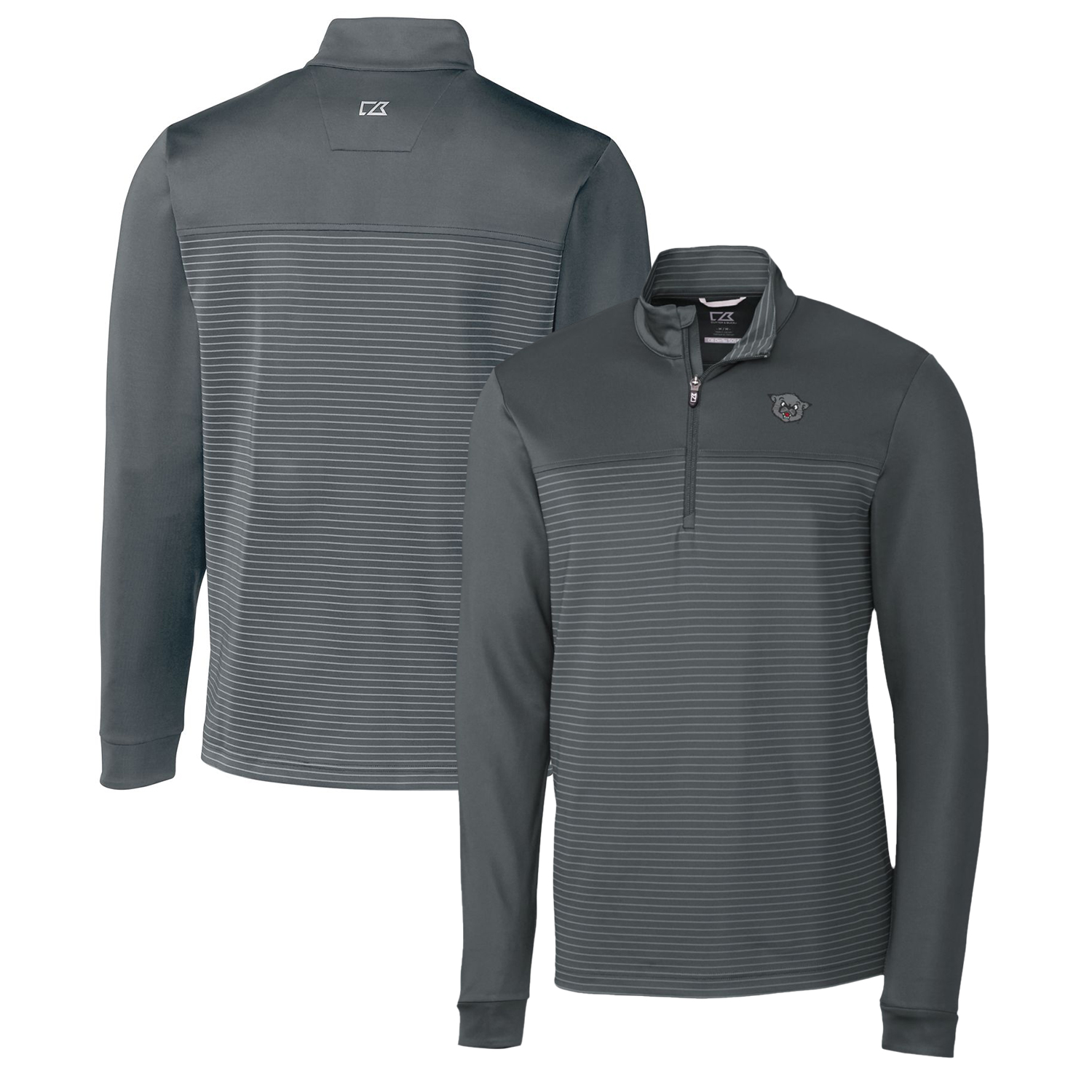 Men's Cutter & Buck Steel Cincinnati Bearcats Traverse Stripe Quarter-Zip Pullover Top
