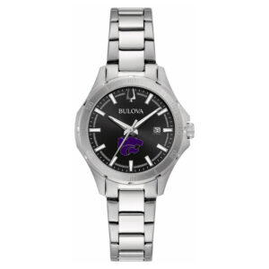 Women's Bulova Black Kansas State Wildcats Stainless Steel Sport Classic Watch