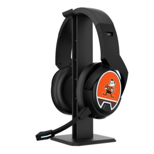 Cleveland Browns Mascot Logo Wireless Bluetooth Gaming Headphones & Stand