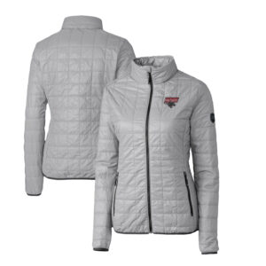 Women's Cutter & Buck Gray Clark Atlanta University Panthers Rainier Eco Insulated Puffer Full-Zip Jacket