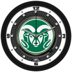 Colorado State Rams 11.5'' Suntime Premium Glass Face Carbon Fiber Wall Clock