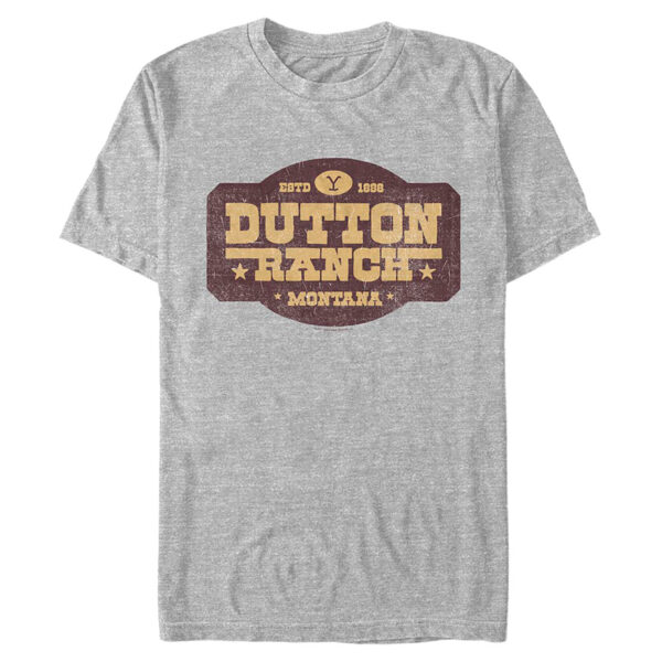 Men's Heather Gray Yellowstone Distressed Logo T-Shirt