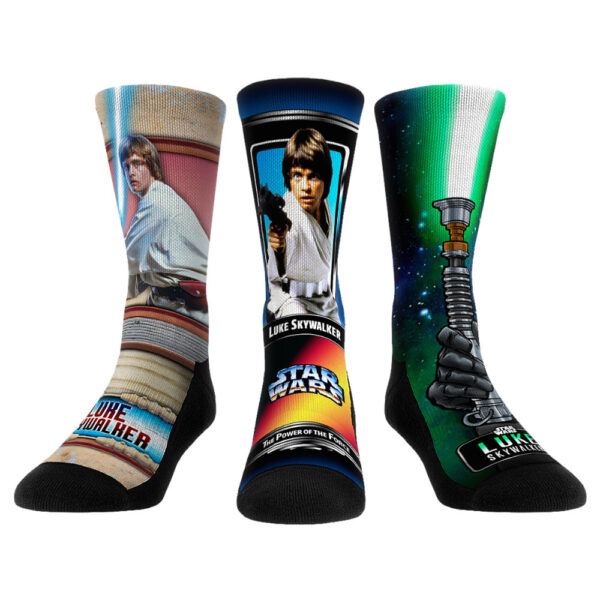 Unisex Rock Em Socks Luke Skywalker Star Wars Three-Pack Crew Socks Set