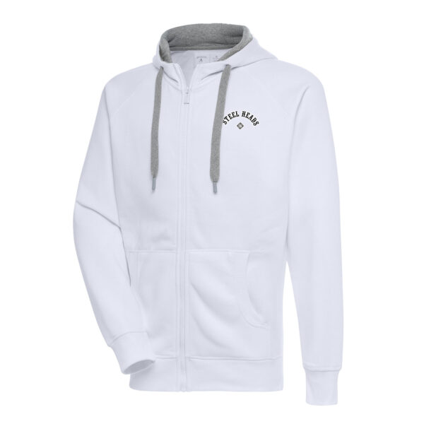 Men's Antigua White Seattle Steelheads Victory Full-Zip Hoodie