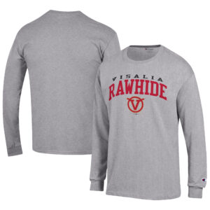 Men's Champion Gray Visalia Rawhide Jersey Long Sleeve T-Shirt